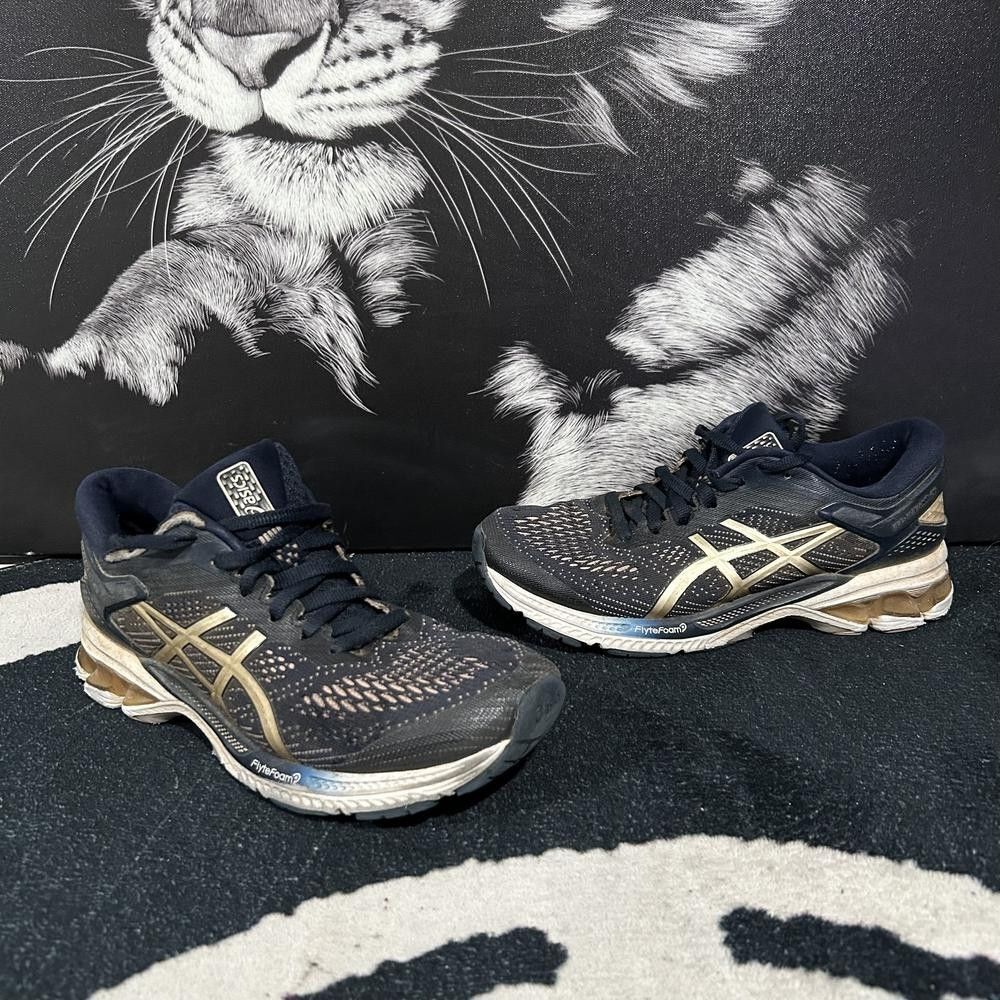 Asics Gel-Kayano 26 1012A457 Athletic Sneaker Women's 7 Blue Jacquard Training